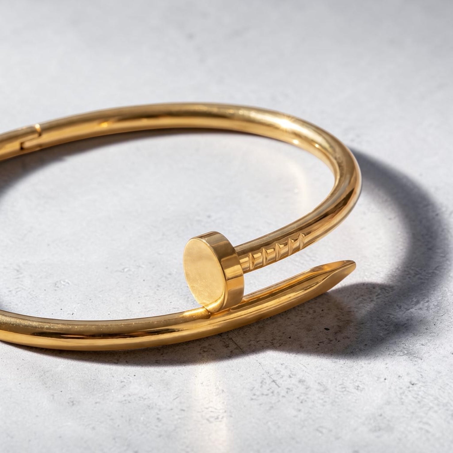 Nail Stacking Bangle - Silver or Gold Plated Tarnish Free Women's Jewellery Elegant Design for Everyday Wear
