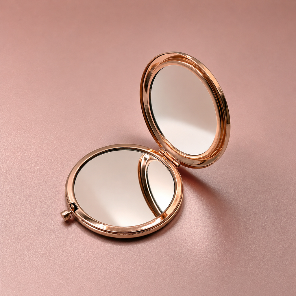 Rose Gold Diamanté Compact Mirror
