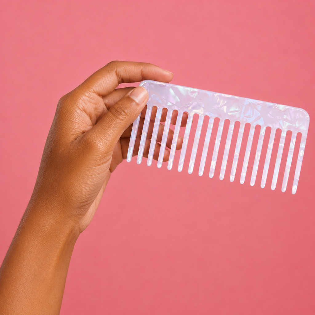 Mermaid Iridescent Hair Comb Duo | Wide Tooth Comb & Afro Pik (2pcs)