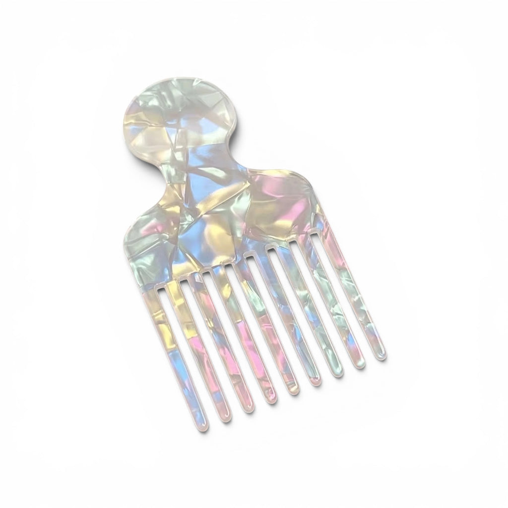 Mermaid Iridescent Afro Pick Comb