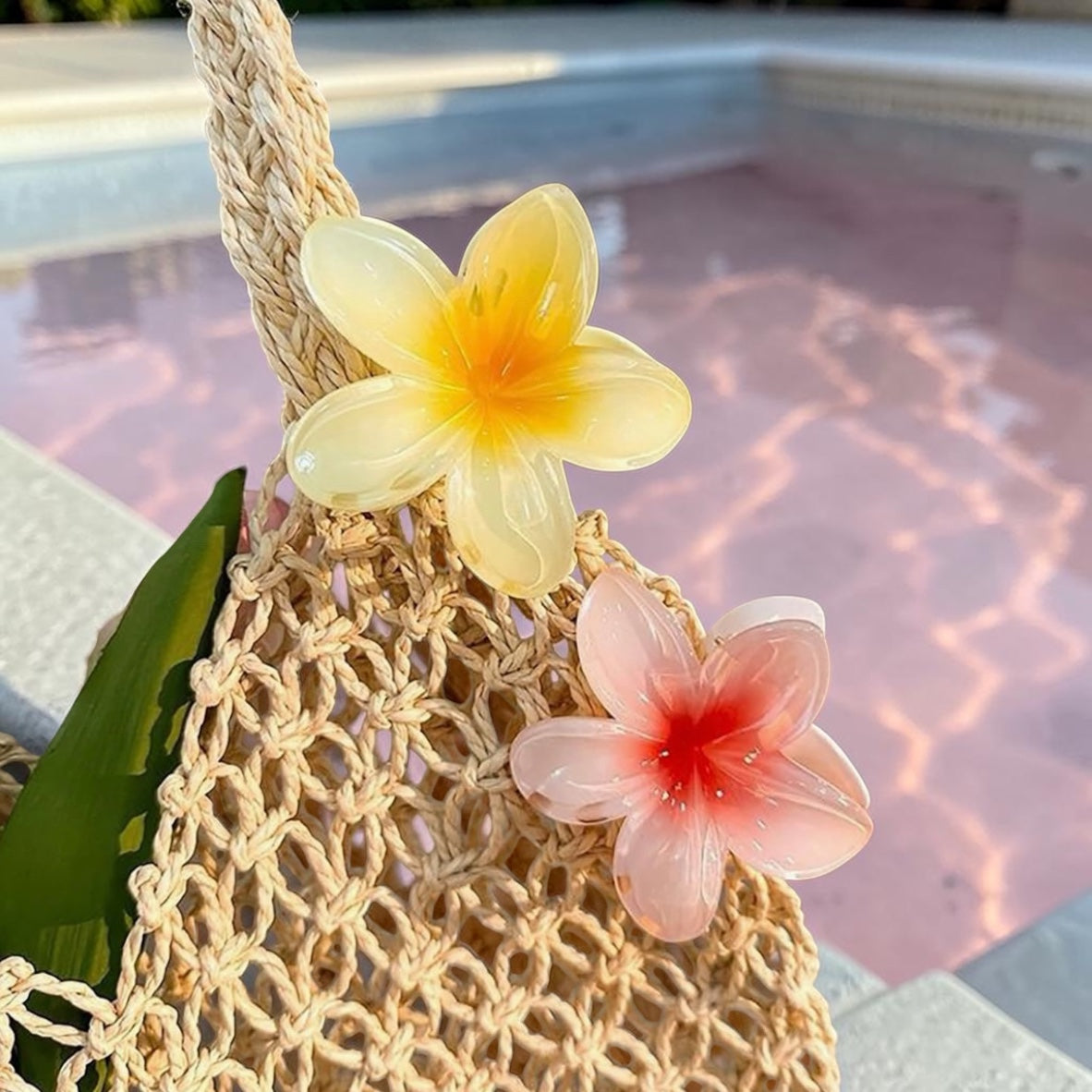 Flower Hair Claw Clip Duo