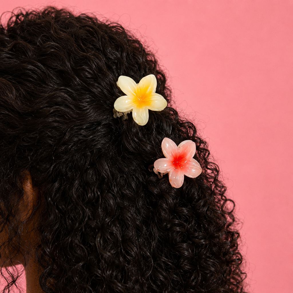 Flower Hair Claw Clip Duo