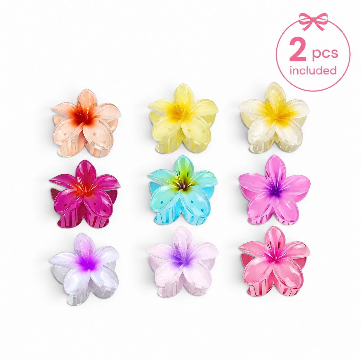 Flower Hair Claw Clip Duo