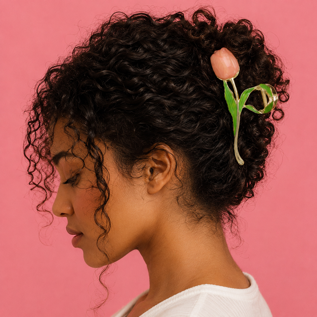 Gold Metal Floral Claw Clip