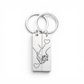 "I Love You" Matching Heart Keyring Set