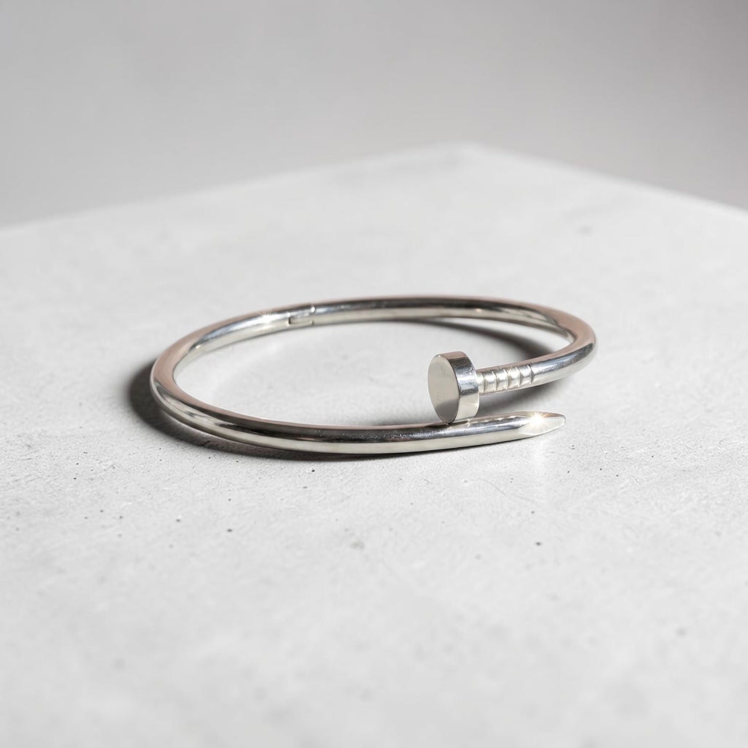 Nail Stacking Bangle - Silver or Gold Plated Tarnish Free Women's Jewellery Elegant Design for Everyday Wear