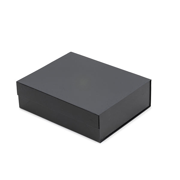 Black rectangular box on a white background. Build your own gift box