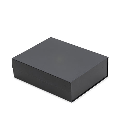 Black rectangular box on a white background. Build your own gift box